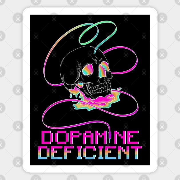 Dopamine Deficient ADHD Rainbow Skull Magnet by Brave Dave Apparel